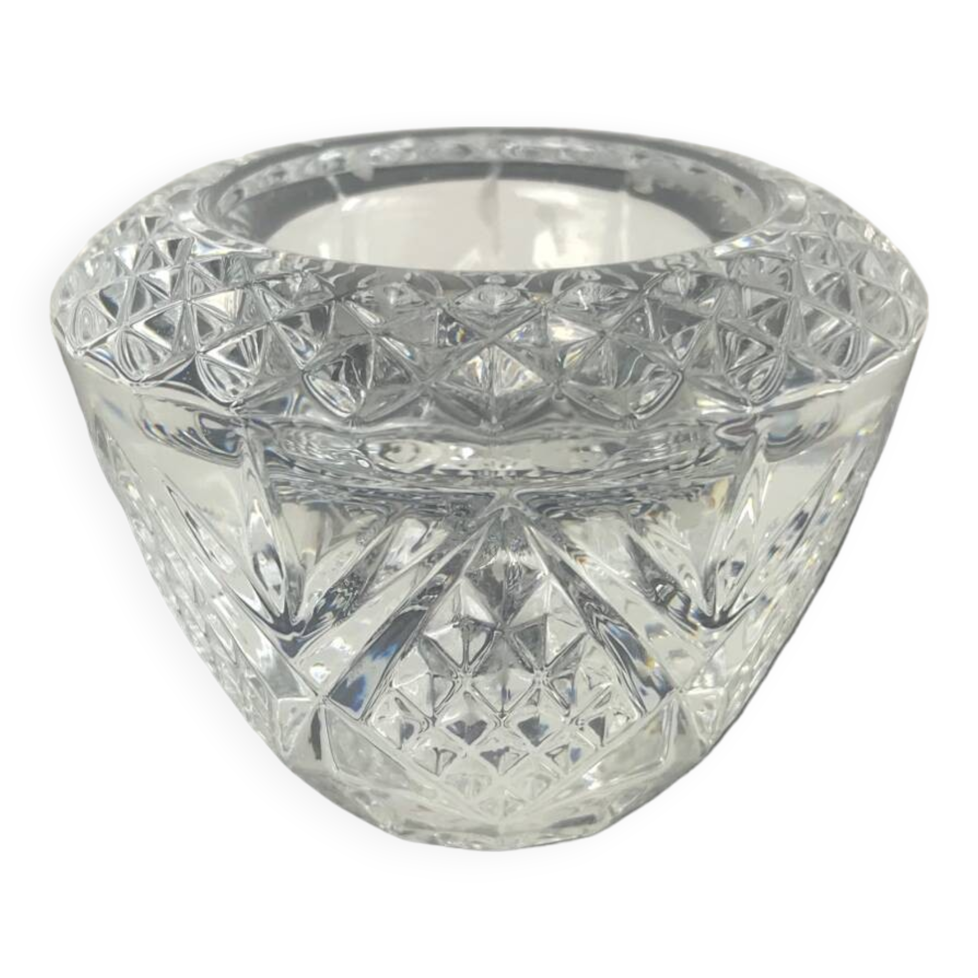 Vintage crystal candle holder fontenay model from maison cristal d'arque