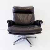 ESA black leather armchair by Werner Langenfeld