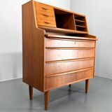 Commode à écrire en teck danois des années 1960