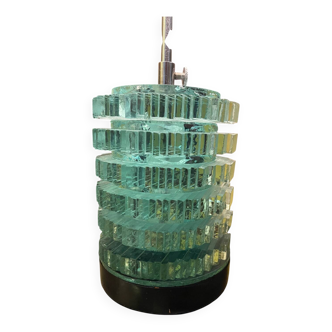 Fontana Arte style adjustable glass table lamp, Italy 1970s