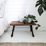 Mid Century Table d'appoint Pouf à fleurs Banc à fleurs Tabouret de chevet Bois massif Brutaliste Vi