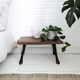 Mid Century Table d'appoint Pouf à fleurs Banc à fleurs Tabouret de chevet Bois massif Brutaliste Vi