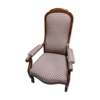 Walnut Voltaire armchair