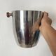 Double-walled stainless steel and wood champagne bucket