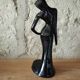 Art Deco statuette of a woman – Elegant dancer – Black earthenware – 1950s