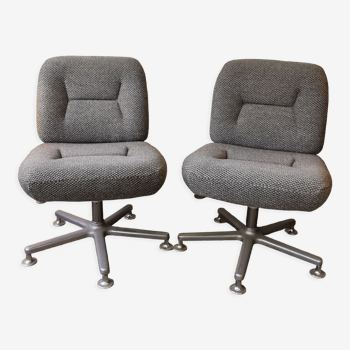 Pair of vintage office chairs heather grey by EUROSIT