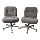 Pair of vintage office chairs heather grey by EUROSIT