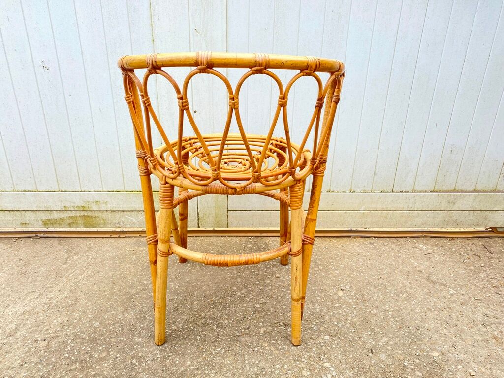 Armchair office chair in vintage rattan 60s
