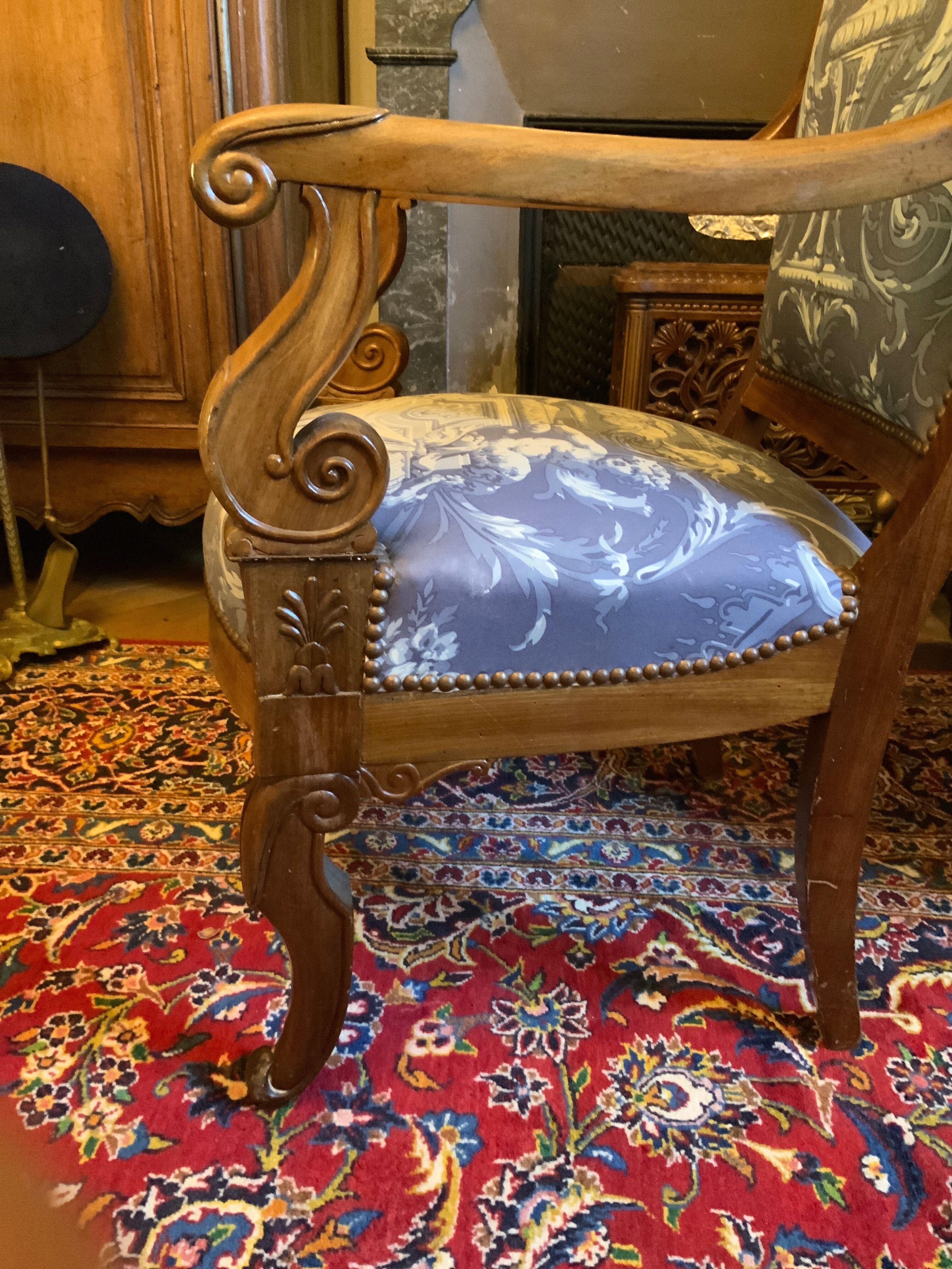 Regency-style armchair pair /Charles X