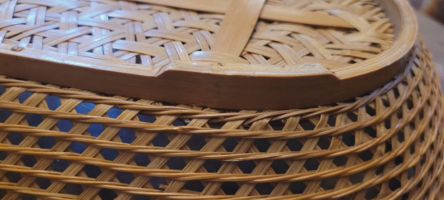 70s Asian wicker basket
