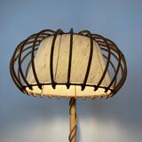 Louis Sognot vintage rattan floor lamp