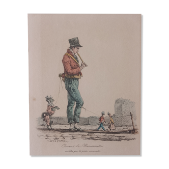 Lithograph Carle Vernet Puppet Player