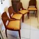 4 vintage 40s solid wood chairs and leather seating