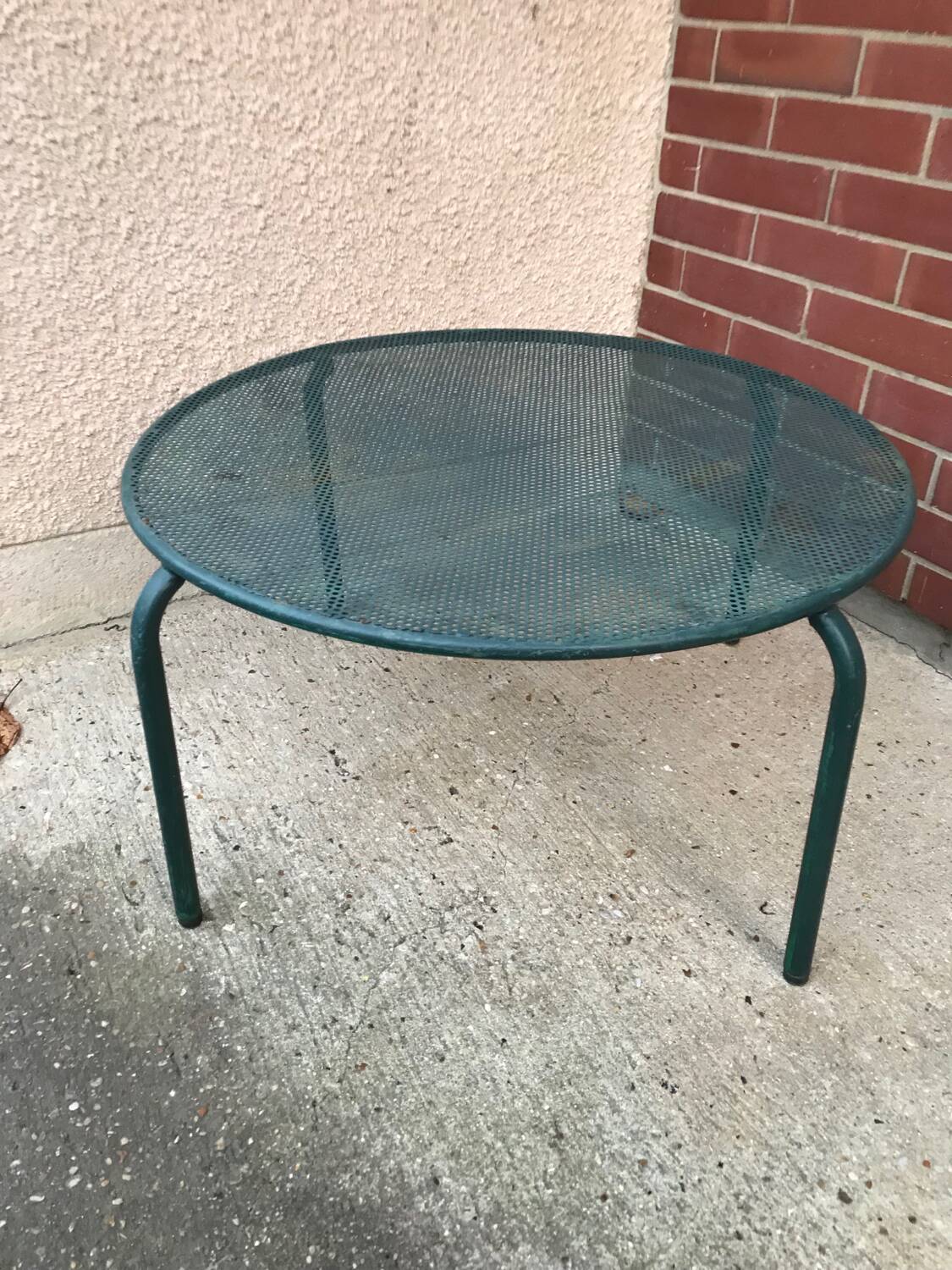 Vintage perforated metal coffee table