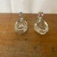 Pair of Antique Molded Glass Swan Salt Cellars Vintage Pepper Shakers