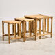 Nest of bamboo and rattan tables, set of 3.