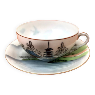 Cup/Saucer, Fine Porcelain, Japanese-Style Decor