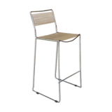 Bar stool high scoubidou vintage structure chrome