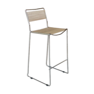 Bar stool high scoubidou vintage structure chrome