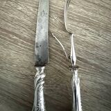 Serving fork and knife with silver hallmarks filled 268 gr