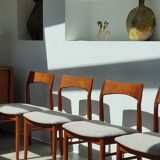 Set de 4 chaises danoises en teck par Henning Kjaernulfs