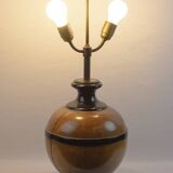 Turned wooden ball lamp base