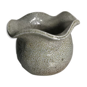 Vase ancien en gres émaillé dessin