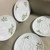 Service de six assiettes à huîtres en porcelaine de Limoges