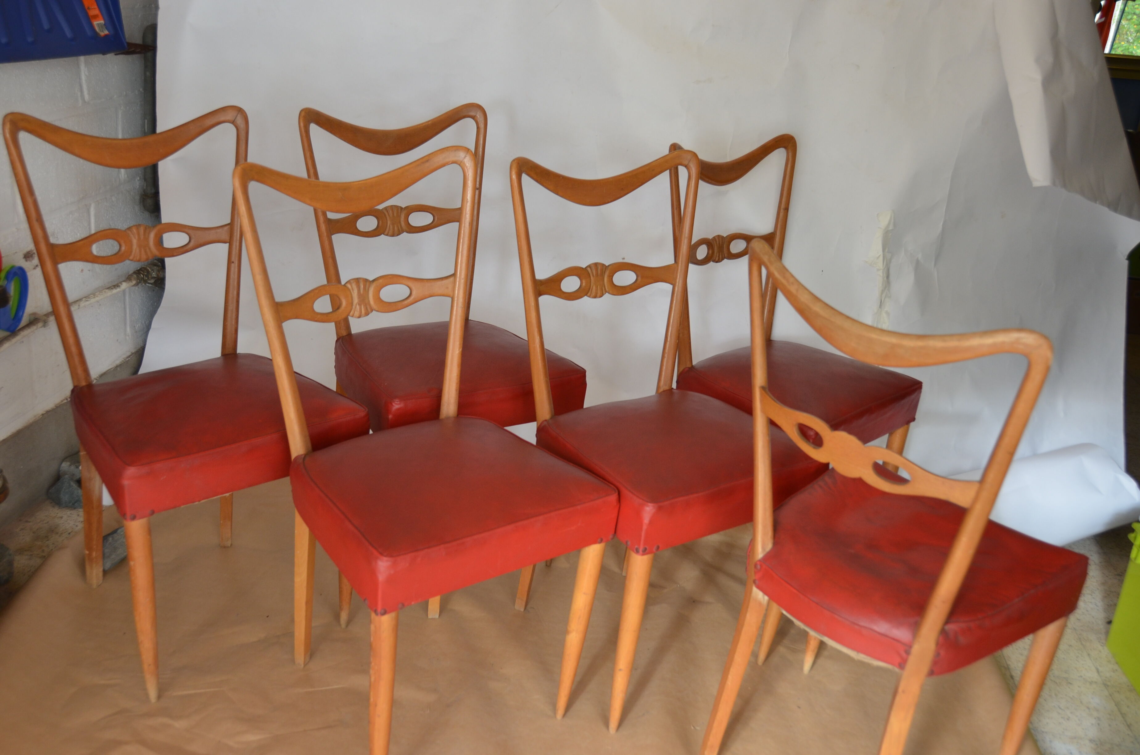 Series of six vintage chairs