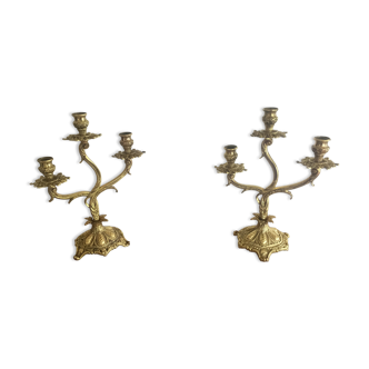 Pair of gilt bronze candlesticks