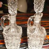 Pair of cut crystal bottles