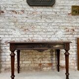 Double-sided desk in natural wood Louis XVI style