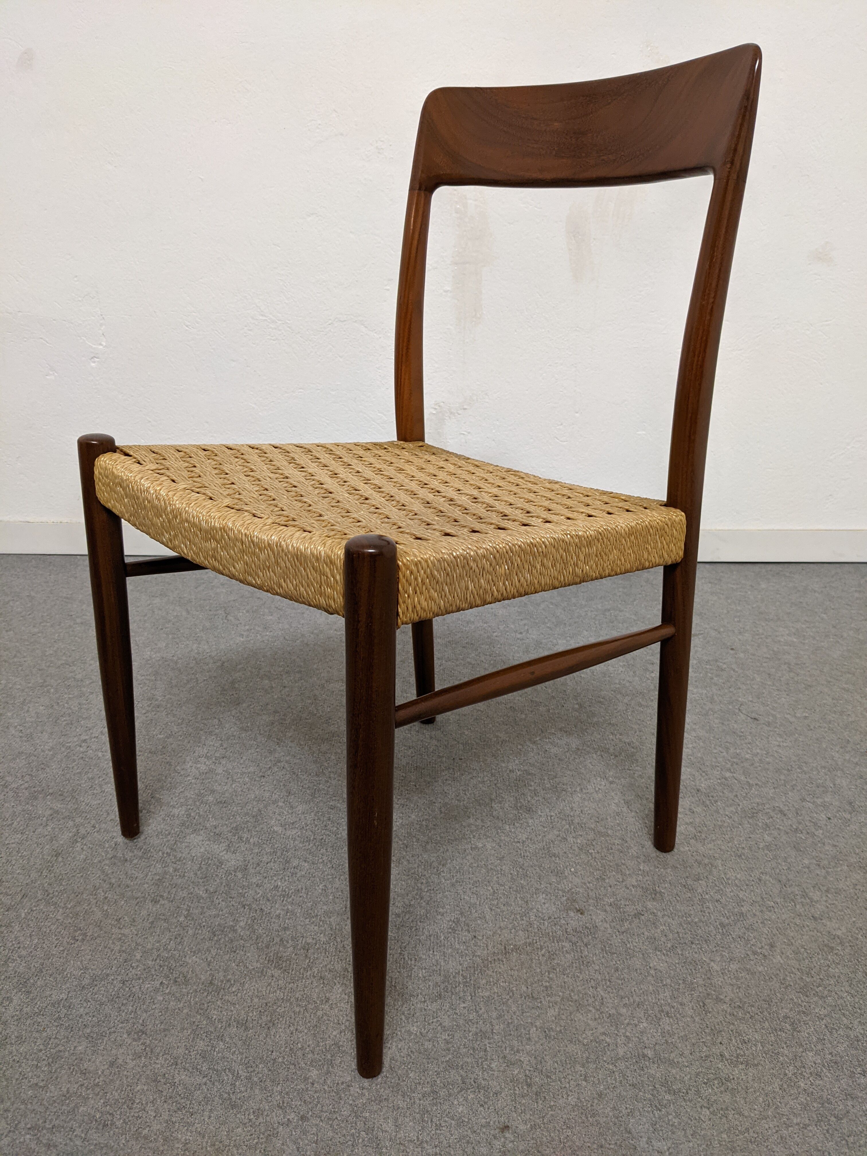 Pair of Danish chairs in teak and rope from the 60s/70s