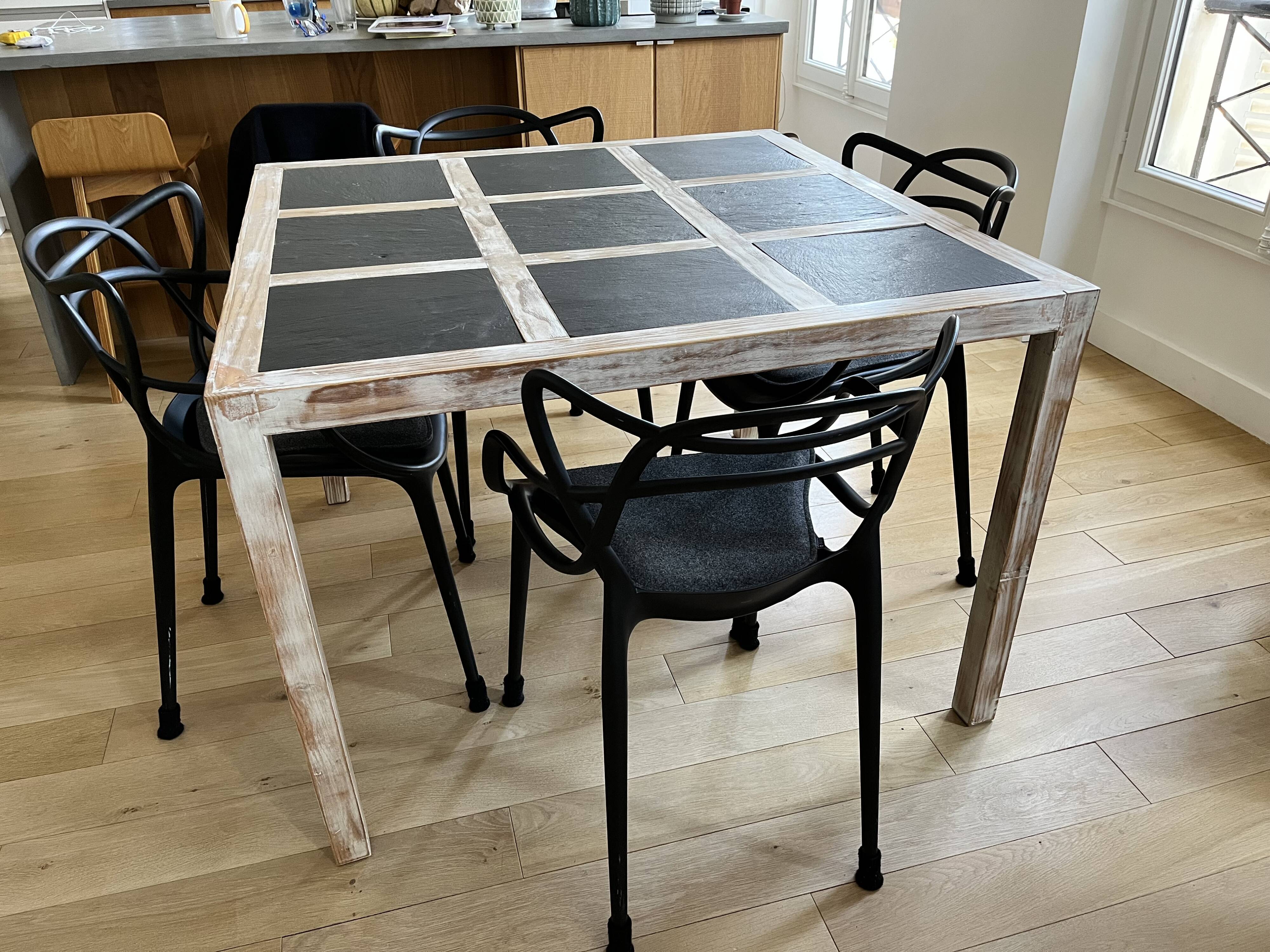 Slate and wood table