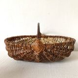 Wicker and hazel wood basket