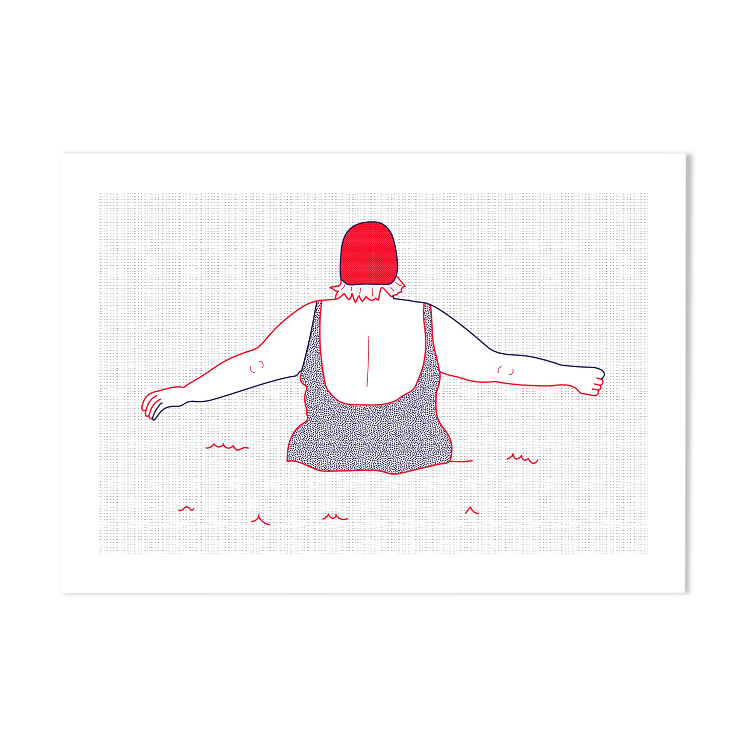 Illustration A4 Naiade No. 2/8 Brittany blue bather