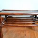Vintage rattan and smoked glass coffee table 1960