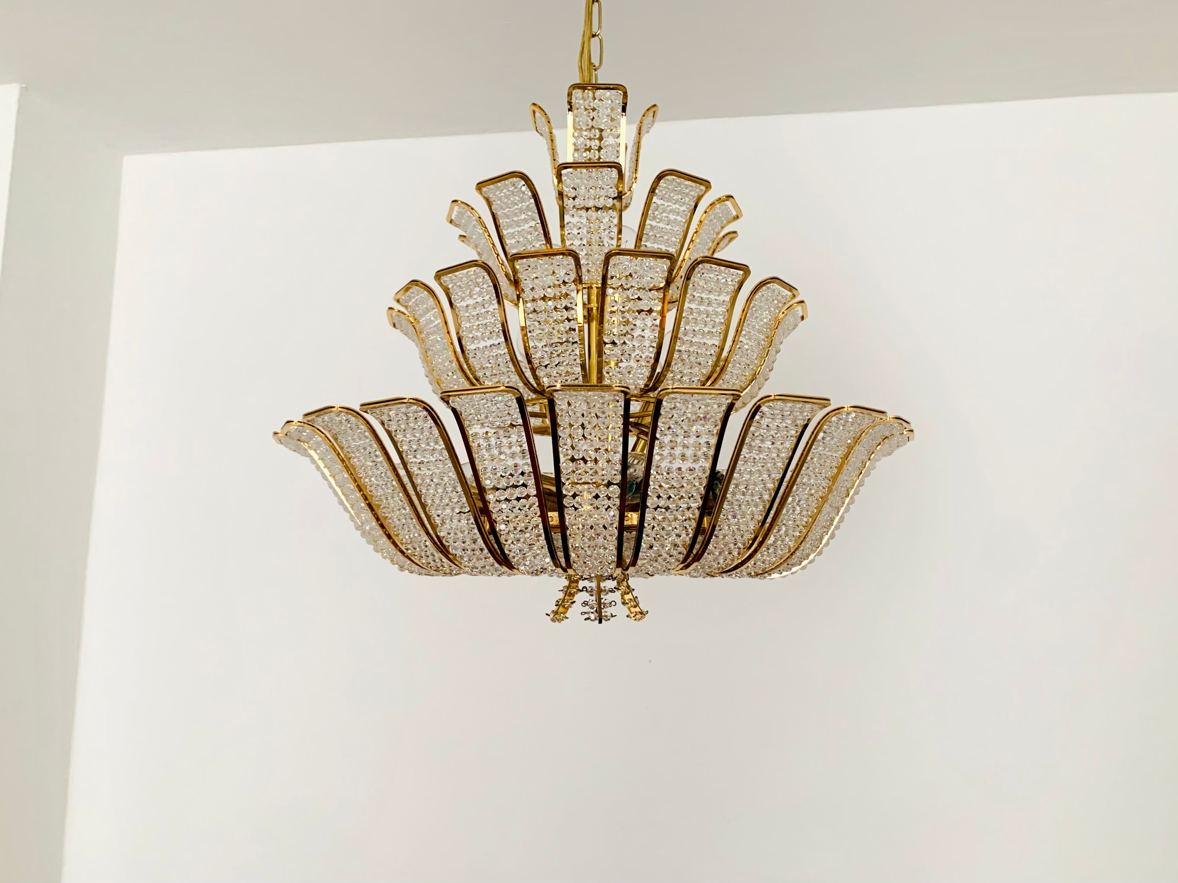 Crystal Glass Chandelier by Palwa