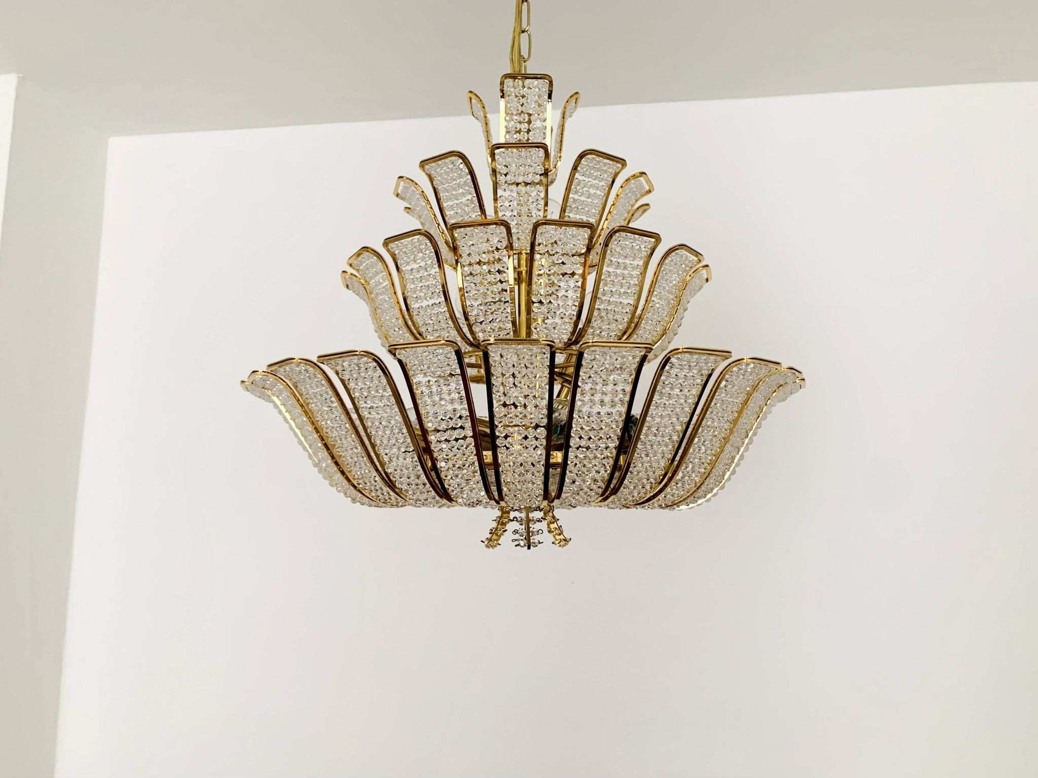 Crystal Glass Chandelier by Palwa