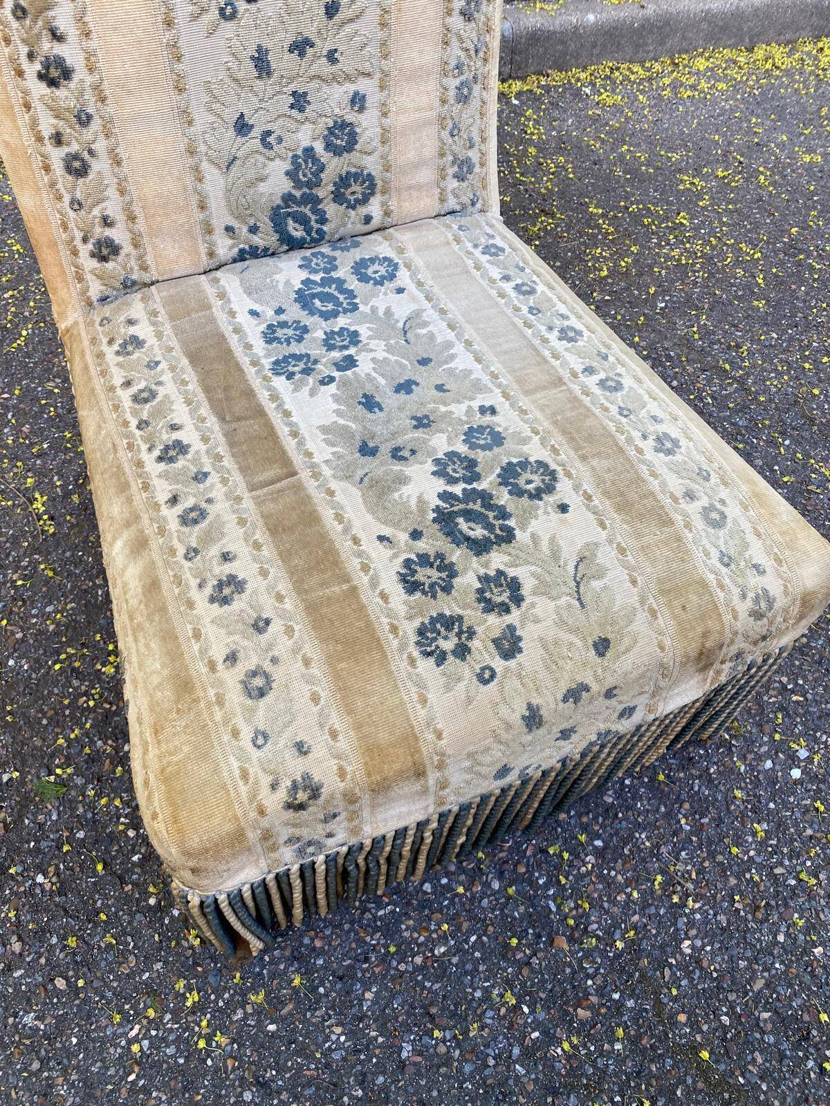 Chauffeuse vintage Napoléon velours beige