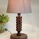 Wooden Lamp Charles DUDOUYT Vintage