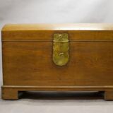 19th Century Oak Chest with Curved Top, on Wheels