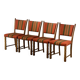 Set of 4 Vintage Danish Oak Dining Chairs, Henning Kjærnulf Style, 1960s