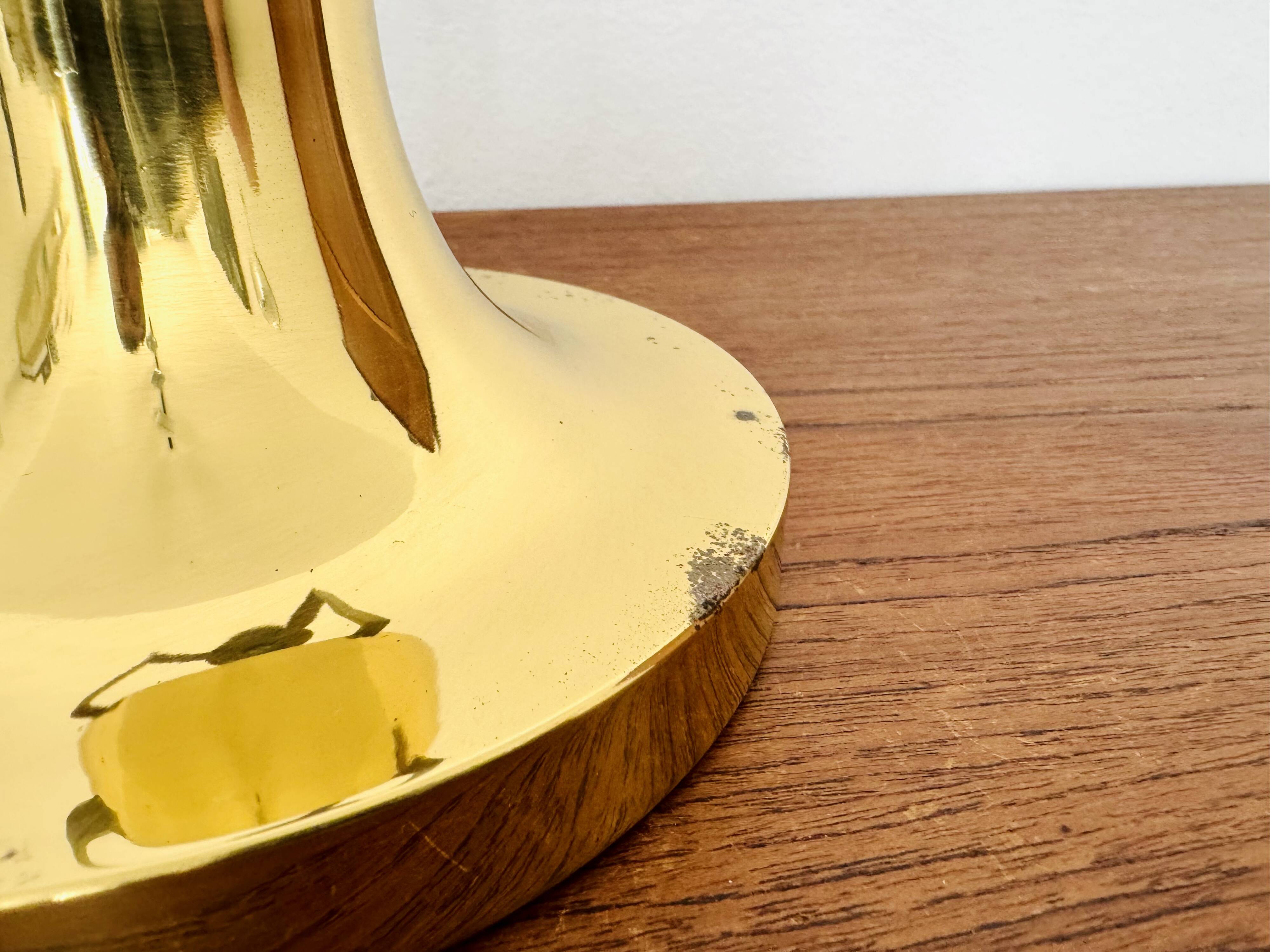 Brass and Glass Flush Light by Glashütte Limburg