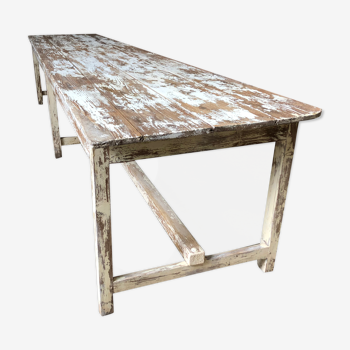 Table console patine blanche