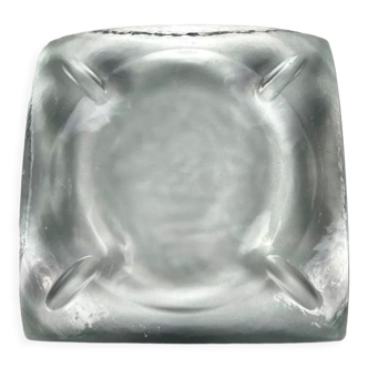 Ashtray in thick pleated glass