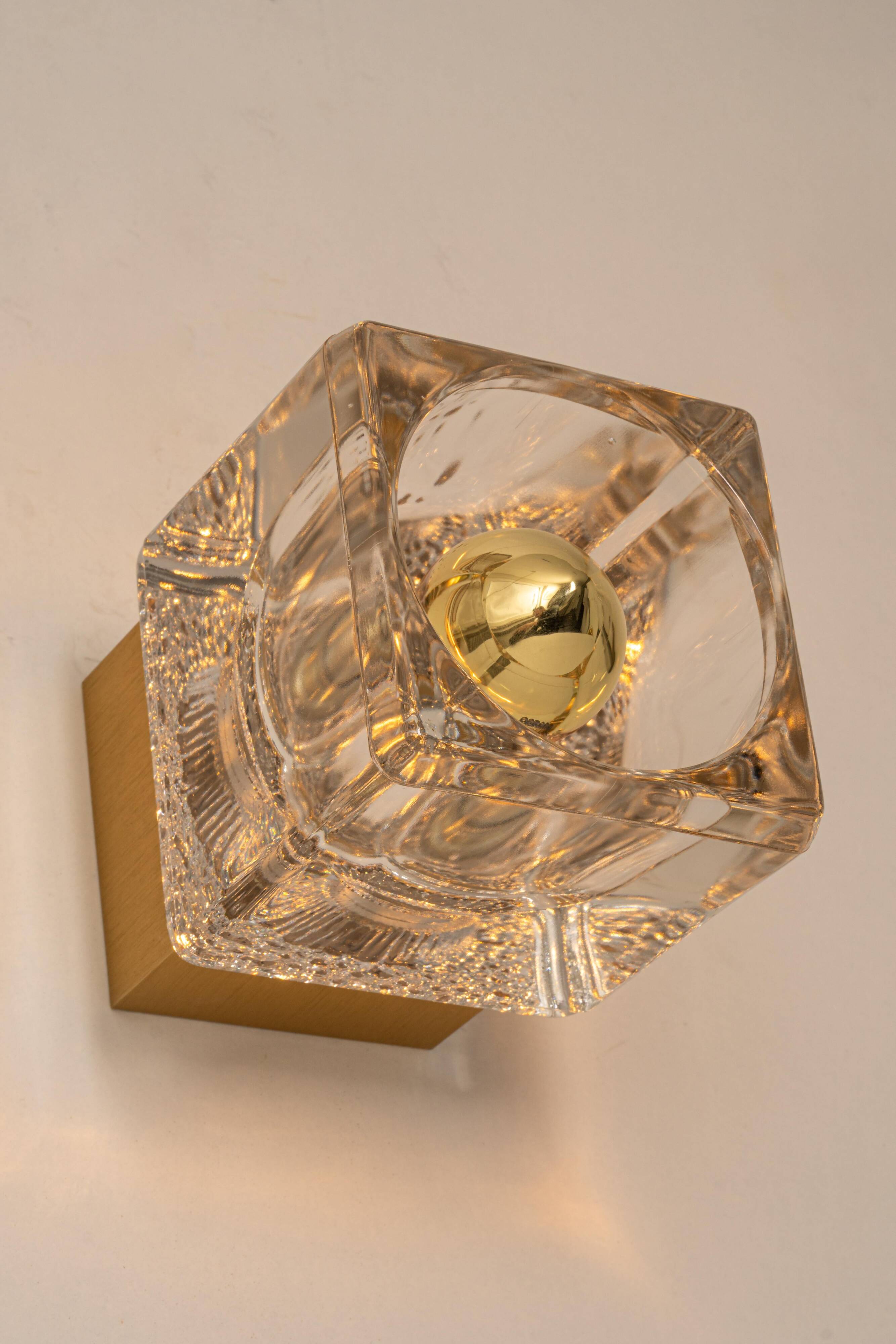Small wall lamp in brass and crystal by Peill & Putzler, Germany