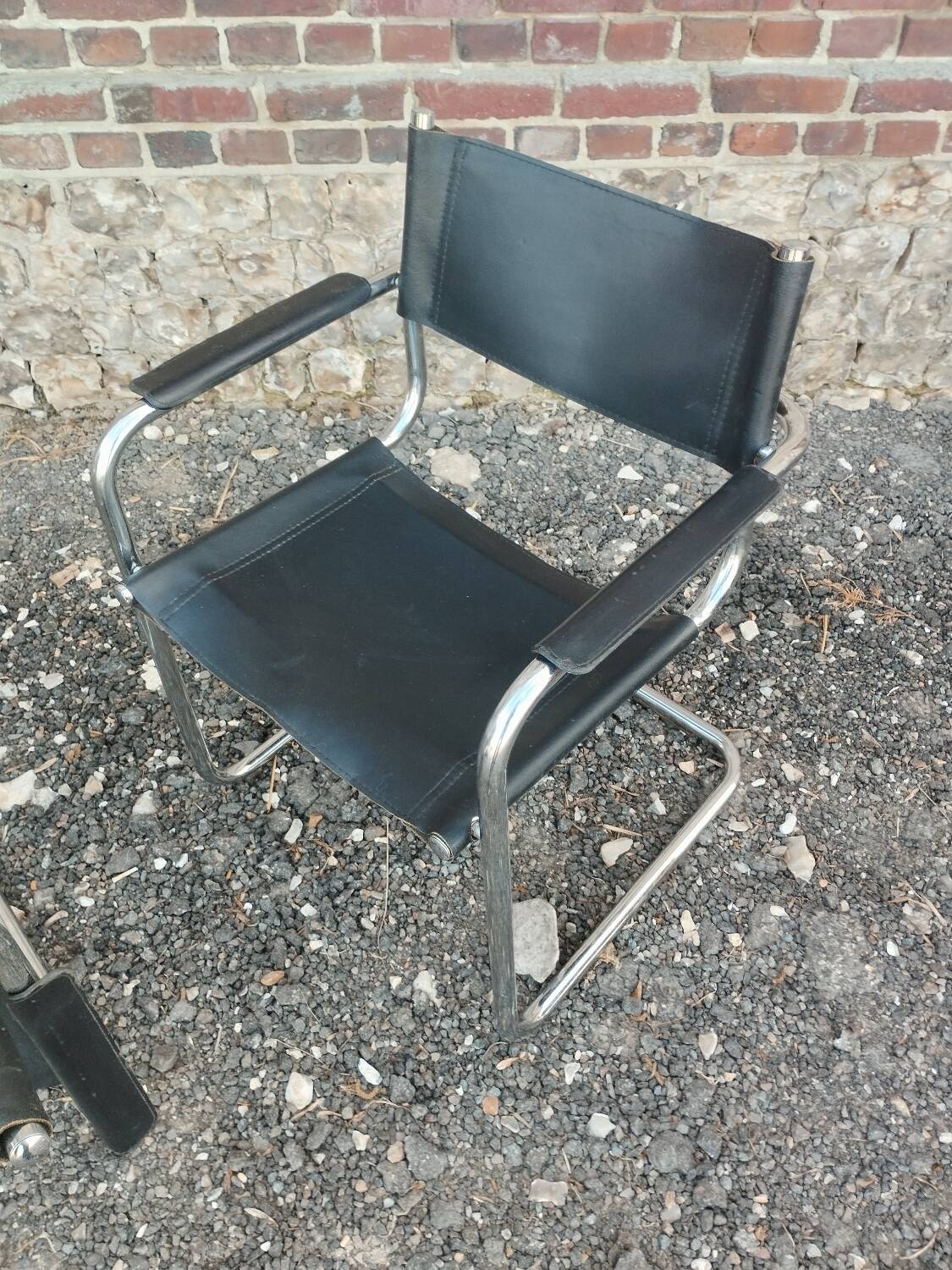 Beautiful pair of vintage chairs in the Marcel Breuer style.