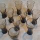 Set of 10 smoked glasses from the 60s/70s