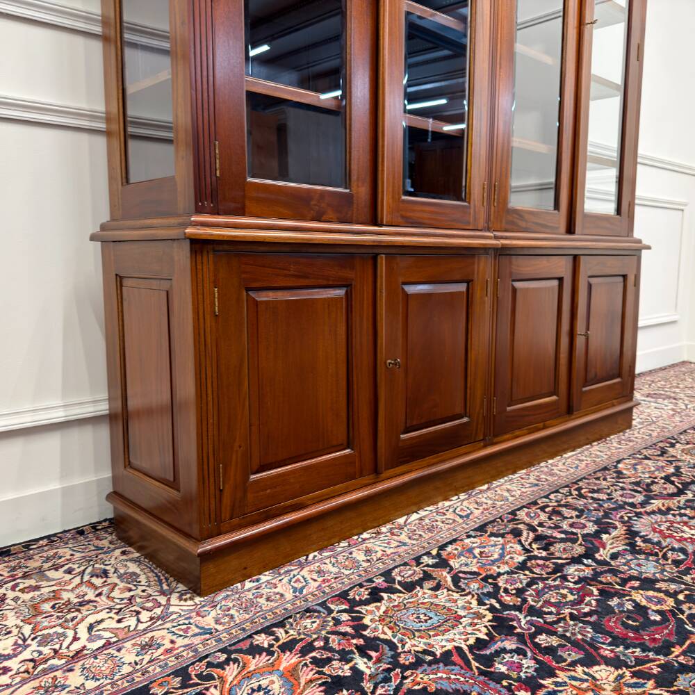 Classic English Bookcase with Glass Doors